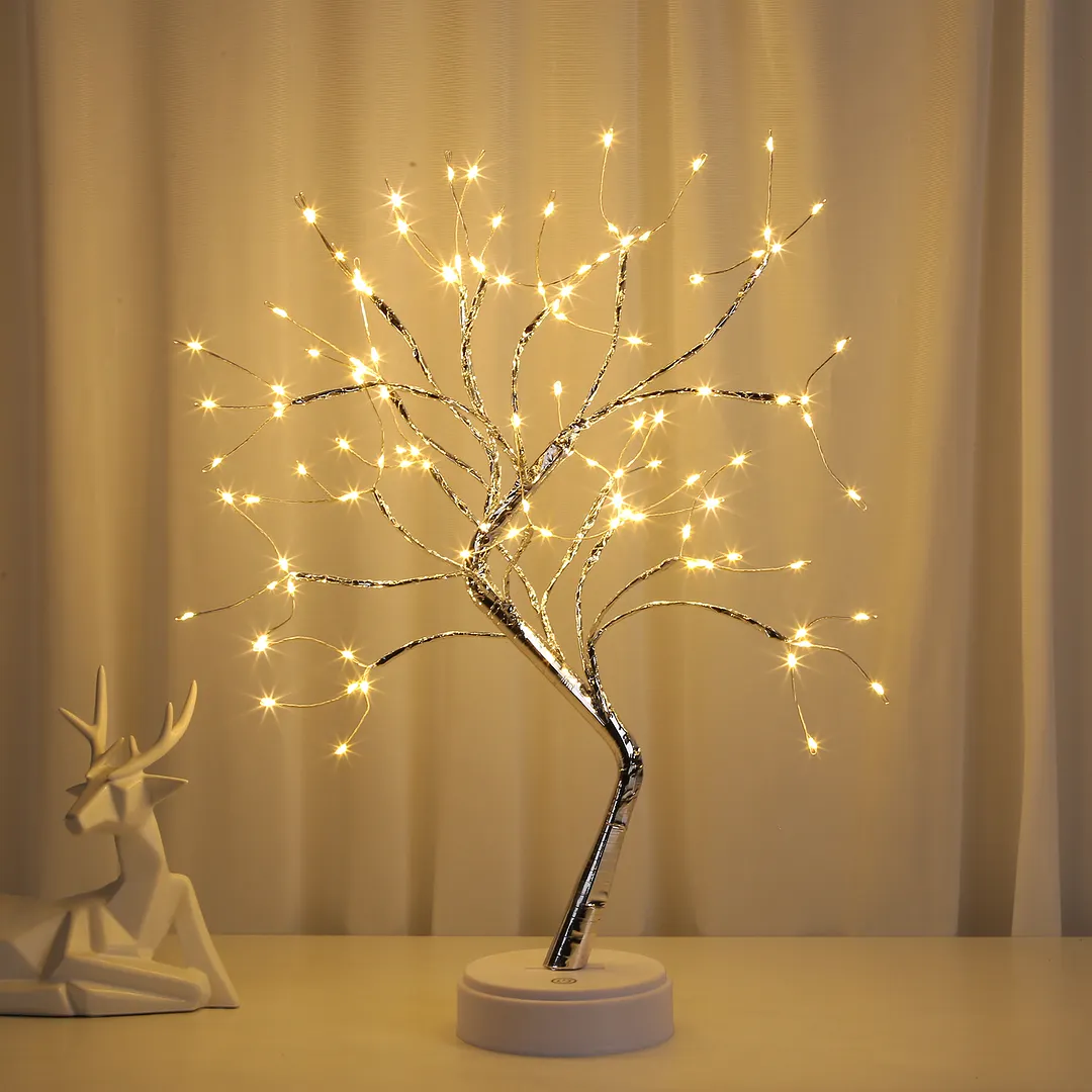 20 inch Tabletop Bonsai Tree Light, 108 LED Copper Wire Lamp (Warm White)