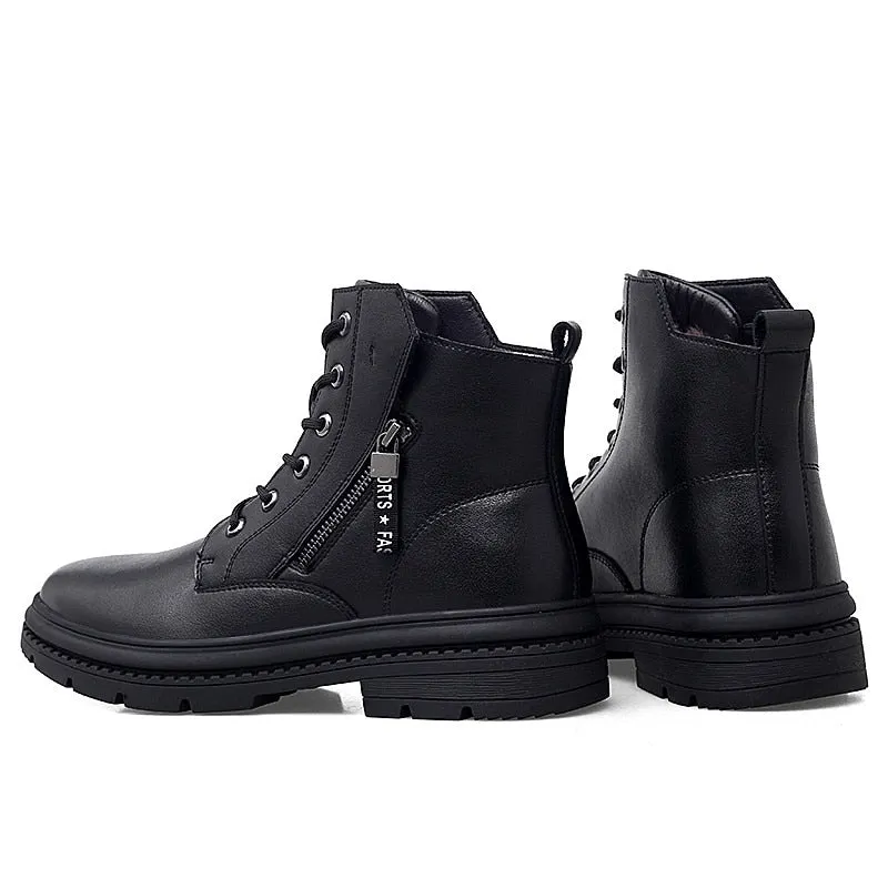 Brand Winter Mens Shoes Thick Plush Warm Men Snow Boots Waterproof Male Ankle Boots Outdoor Non-slip Hiking Boots Work Boots