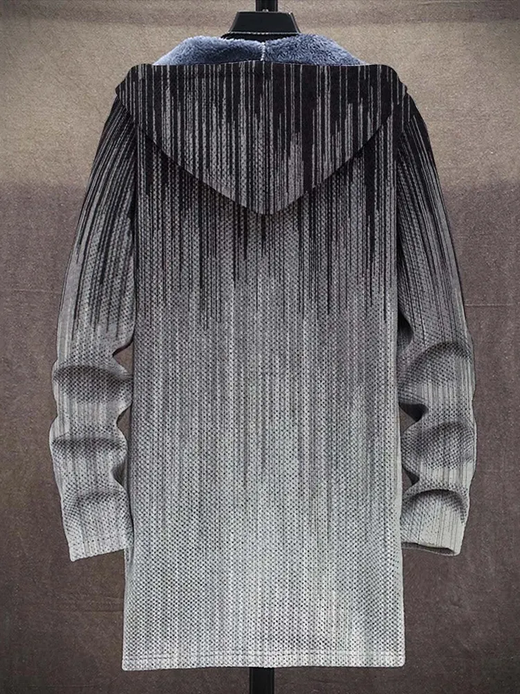 Retro Gradient Art Plush Thick Long Sleeve Jacket