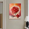 Red Roses DIY Pearl Painting Kit with Frame 30x40cm Pearl Gem Paintings Picture Arts Craft for Adults Beginners Gift Home Wall Decor