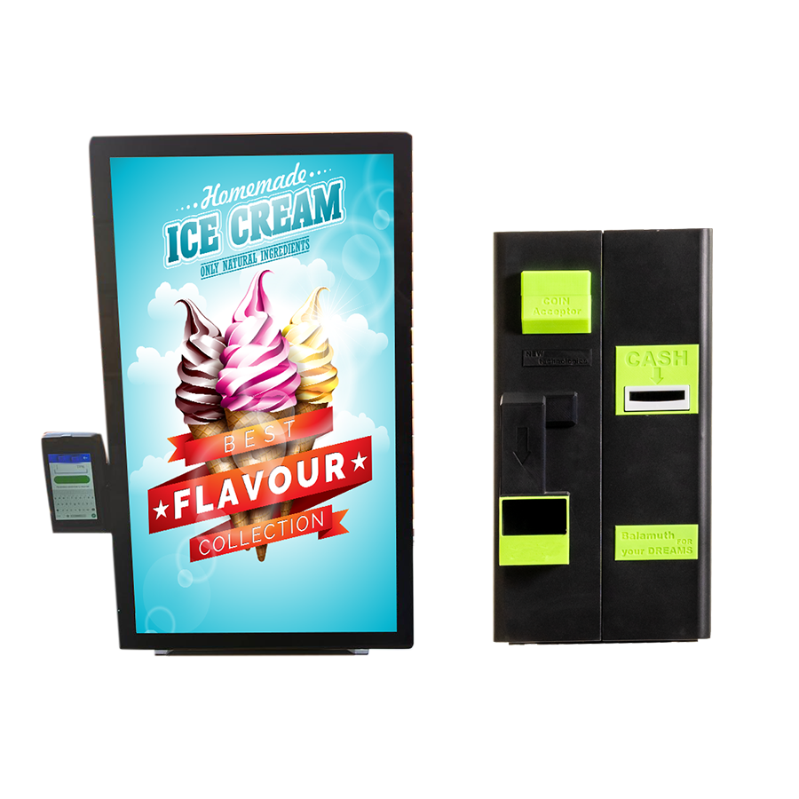 Custom Design Smart RFID Coin System Bill Acceptor Cash Recycler Coin Change Compartment RFID Self Ordering Kiosk for Coffee Bar Bakery