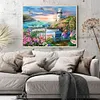 （Big Size）Seaside Lighthouse-Full Round Diamond Painting 60*50cm