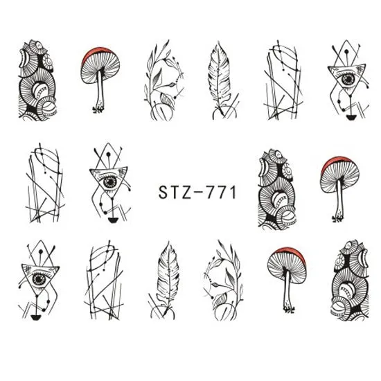 Nail Stickers Water Transfer Necklace Petals Feathers Hanging Flowers Designs Nail Decal Decoration Tips For Beauty Salons-Nail Inspo
