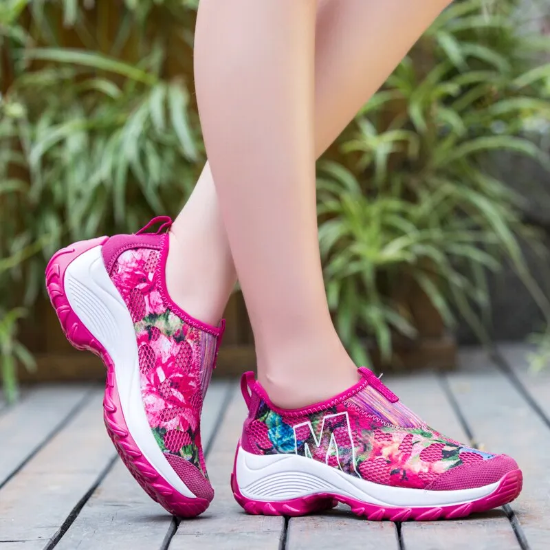 Qengg Summer Women's Outdoor Casual Shoes Cloth Breathable Shoes Sports Casual Shoes Female Fashion Sneakers Women CYL