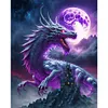 Castle And Dragon In Moonlight-11CT Stamped Cross Stitch 40*50cm/15.75*19.69in