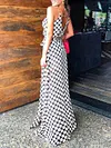 Polka Dot Split-Side Condole Belt Maxi Dresses