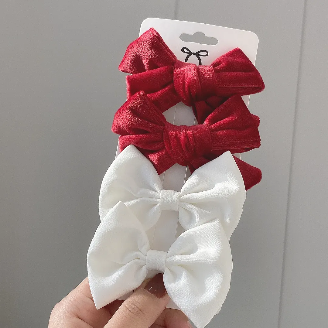 4Pcs/set 2021 New Leopard Print Hair Clips For Cute Girls BB Boutique Hairpins Bowknot Barrettes Headwear Kids Hair Acesssories