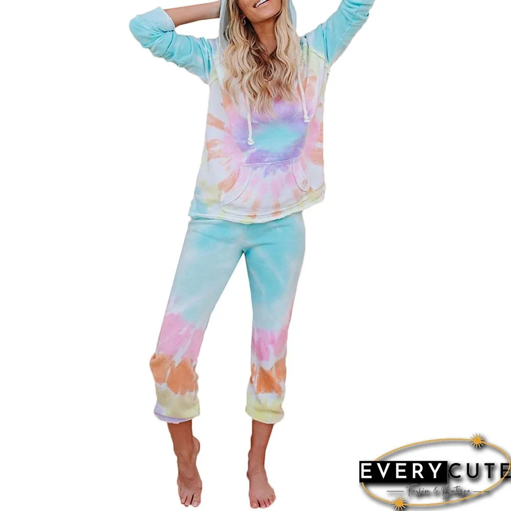 Multicolor Tie Dye Long Sleeve Pajama Set