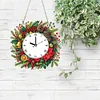 (US Local) DIY Christmas Wreath Diamond Clock Art Pendant Home Wall Decoration Craf