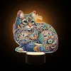 Gorgeous Animal Diamond Painting Night Light 5D DIY Diamond Painting Lamp (Cat)