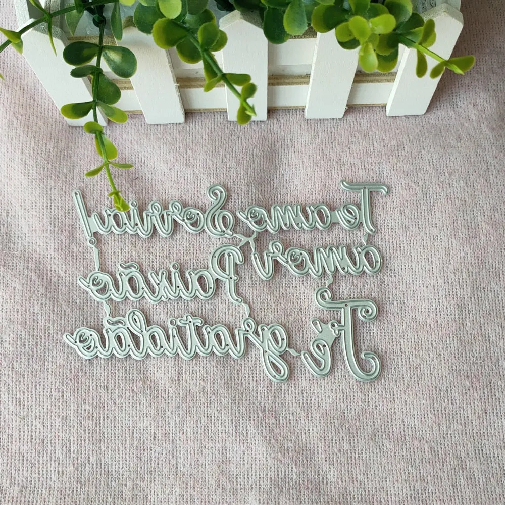New 6Pcs Blessing words metal cutting Die mold frame for scrapbook photo album decoration carving handmade paper card