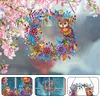 Diamond Painting Acrylic Owl Wreath Hanging Sign Decoration