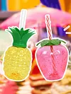 3/6pcs Drinking Cup 500ml Pineapple/Strawberry Shape Creative Beach Party Favors