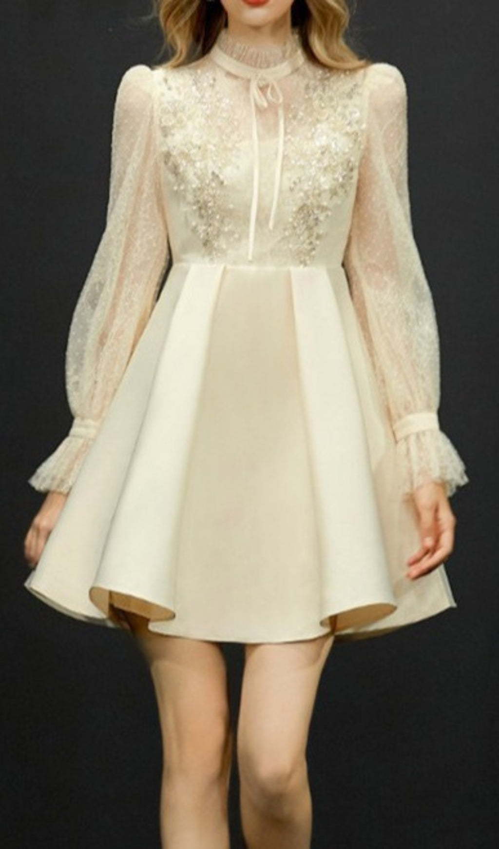 Aydin Sequin Lace Mini Dress Flowering Girl