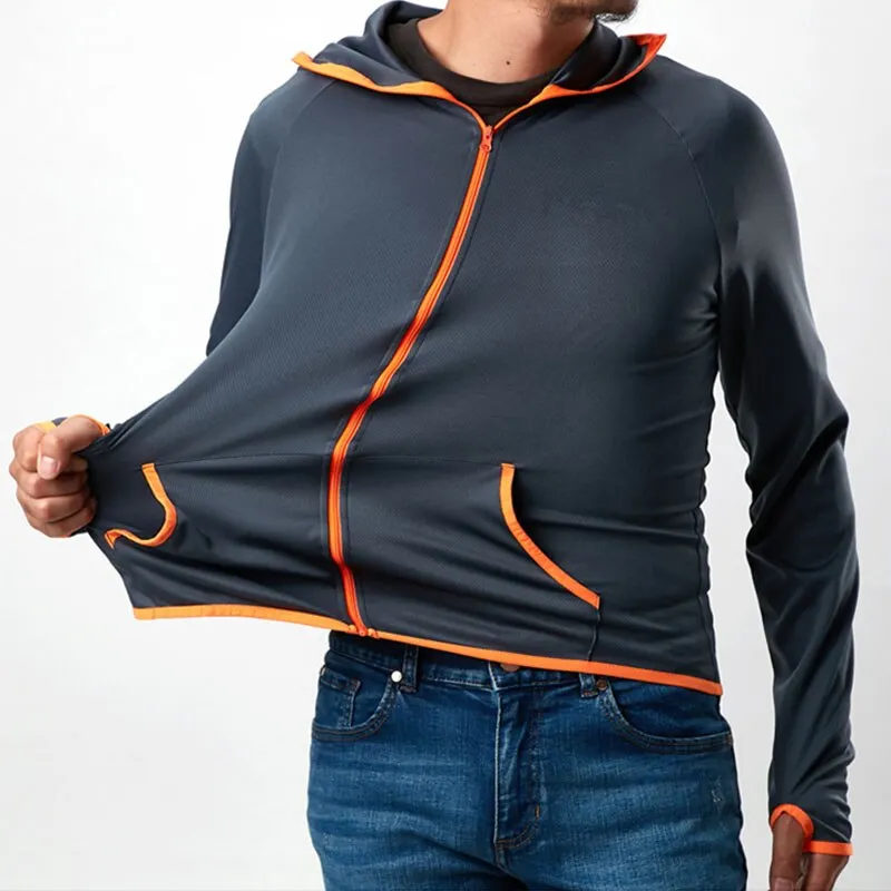 Men Waterproof Fishing Man Clothes Tech Hydrophobic Antifouling Clothing Outdoor Hiking Hooded Jackets Quick Dry Anti-UV Coat