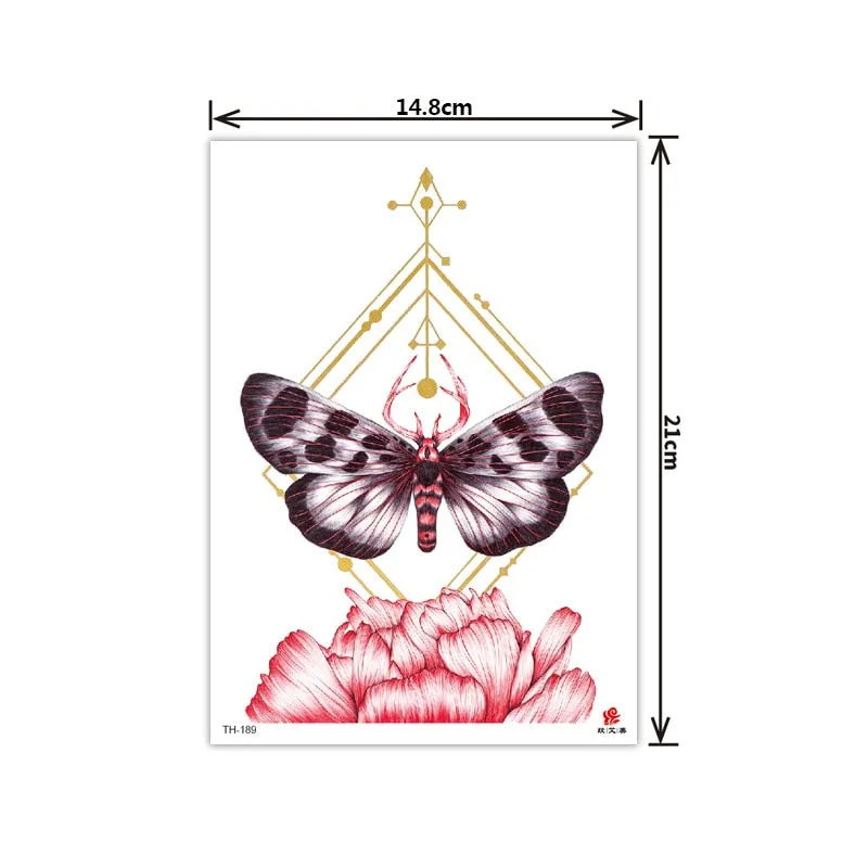 2021 New Plain Flower Arm Tattoo Sticker Flower Waterproof Tattoo Color Animal Tiger Tattoo Sticker