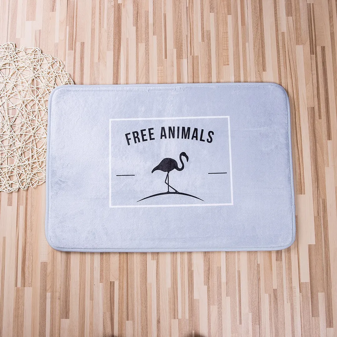 Creative Anti-Skid Door Mat Shaggy Area Elk Cat Print Rug Dining Room Carpet Floor Door Mat Home Bedroom Floor Mat