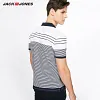 Jack&Jones Brand 2018 NEW business casual stripes lapel short sleeves male Polo |217306511