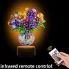 (US Local)Acrylic Double Sided Butterfly Vase Diamond Painting LED Night Light for Desktop