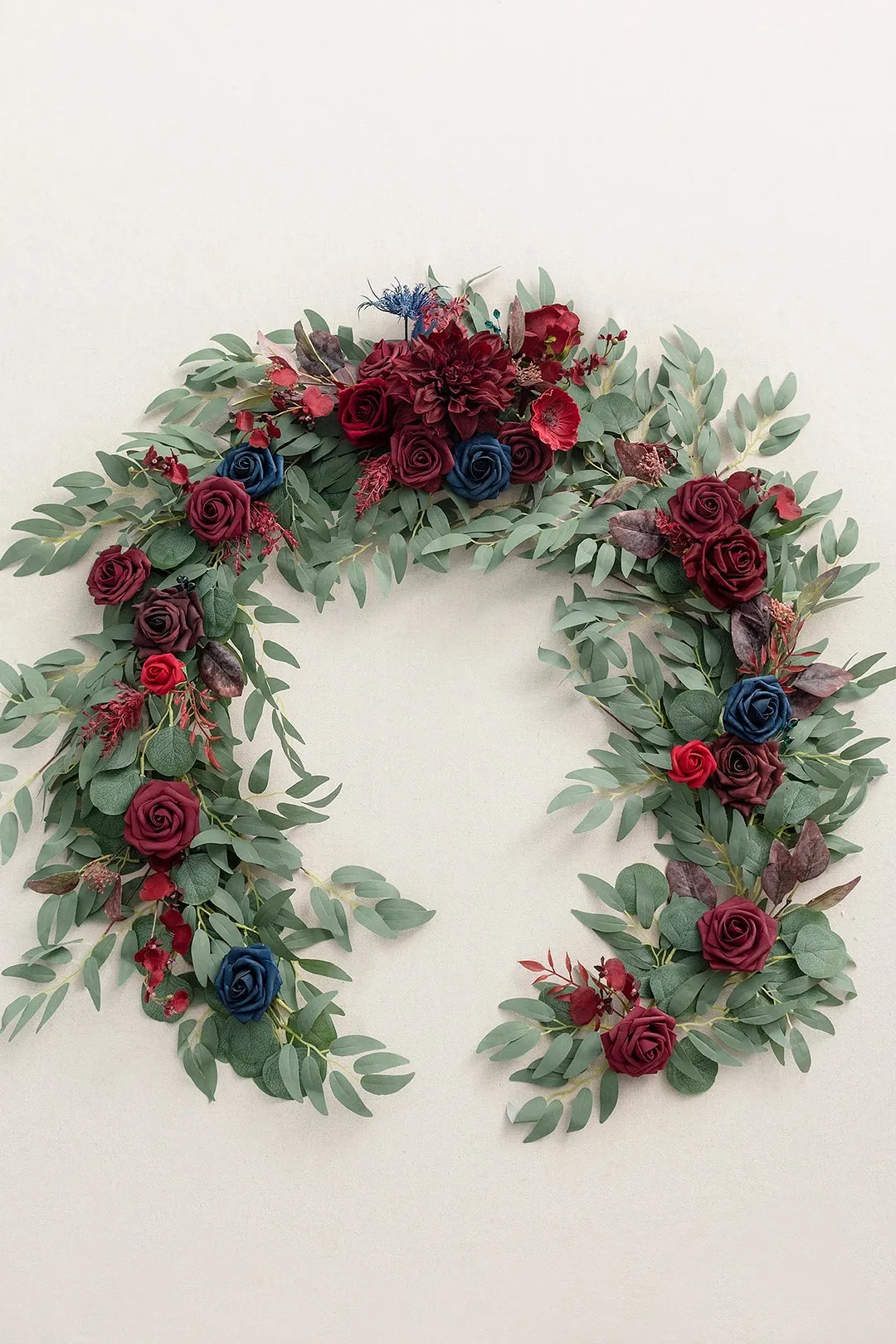 6ft Flower Garland in Burgundy & Navy