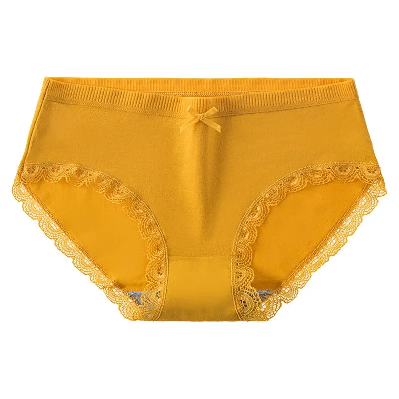 Women's Cotton Panties Sexy Seamless Underwear For Women Large Size Mid Low Waist Lace Underpants Female Soft Invisible Briefs