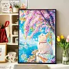 Cherry Blossom Cat- Round/Square AB Drills Diamond Painting(75x55cm)