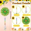 6Pcs Flowers DIY Diamond Painting Wind Chimes Crystal Window Suncatcher Craft Set Birthday Gifts Home Garden Decor