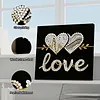 (25x25cm)DIY Pearl Painting Love Framed Handmade Pearl Material Art Kit Living Room Decor