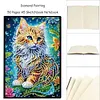 (US Local)50-Page A5 Cat Diamond Painting Notebook for Adult Holiday Birthday Gift