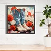 Diamond Painting -DIY Round Drill Flower Cowboy Boots(40x40cm)