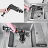 [US Local Warehouse] Pneumatic Pipe Plungers High Pressure Manual Sink Plunger for Bathroom (Black)