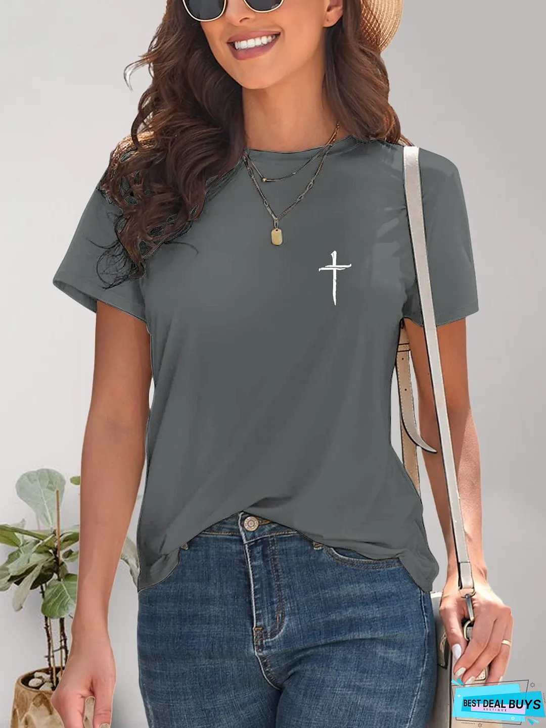 Cross Graphic Round Neck T-Shirt