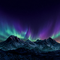 Aurora Mountains - Diamond Painting