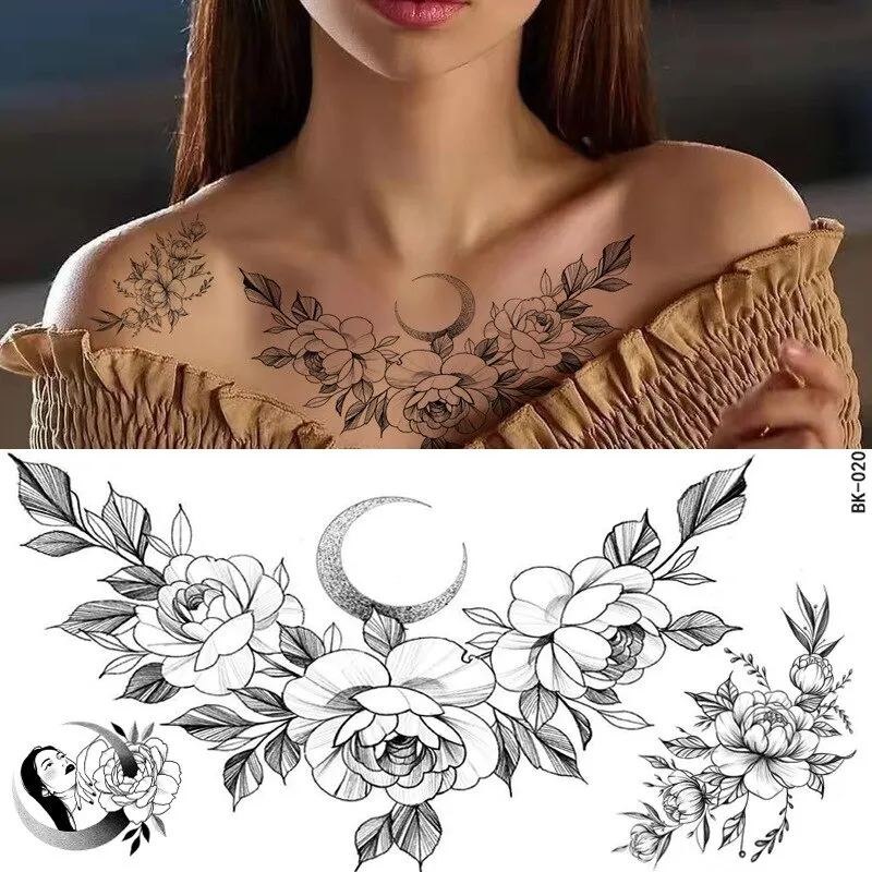 Sdrawing Tattoos New Flash Waterproof Temporary Tattoo Sticker Lip Print Flowers Butterfly Body Art Arm Fake Sleeve Tatoo for Women
