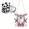 2pcs/set DIY Panda Owl Hanging Mirror Diamond Art Wall Door Decoration Kit