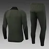 2023/2024 Barcelona Half-Pull Training Suit Army Green Jersey  Set love fball