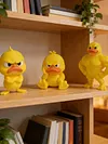 Funny Angry Duck Figurines Collectable Figures 3D Printed Cute Angry Yellow Duck Desk Decor 3pcs Decoration for Computer Car & Dorm