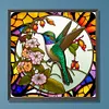 Bird Flower Glass Painting-Paint by Numbers Acrylic Painting 40*40CM