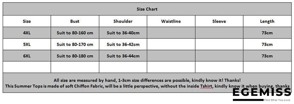 6XL Plus Size Women Chiffon Blouse Shirt Batwing Sleeve Tops Blouses | EGEMISS