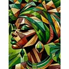 Green Girl Painting-11CT Stamped/Counted Cross Stitch 40*55cm/15.75*21.65in
