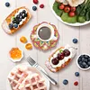 Datura DIY Diamonds Painting Coaster Woodiness with Rack Cup Pad Crafts Kits