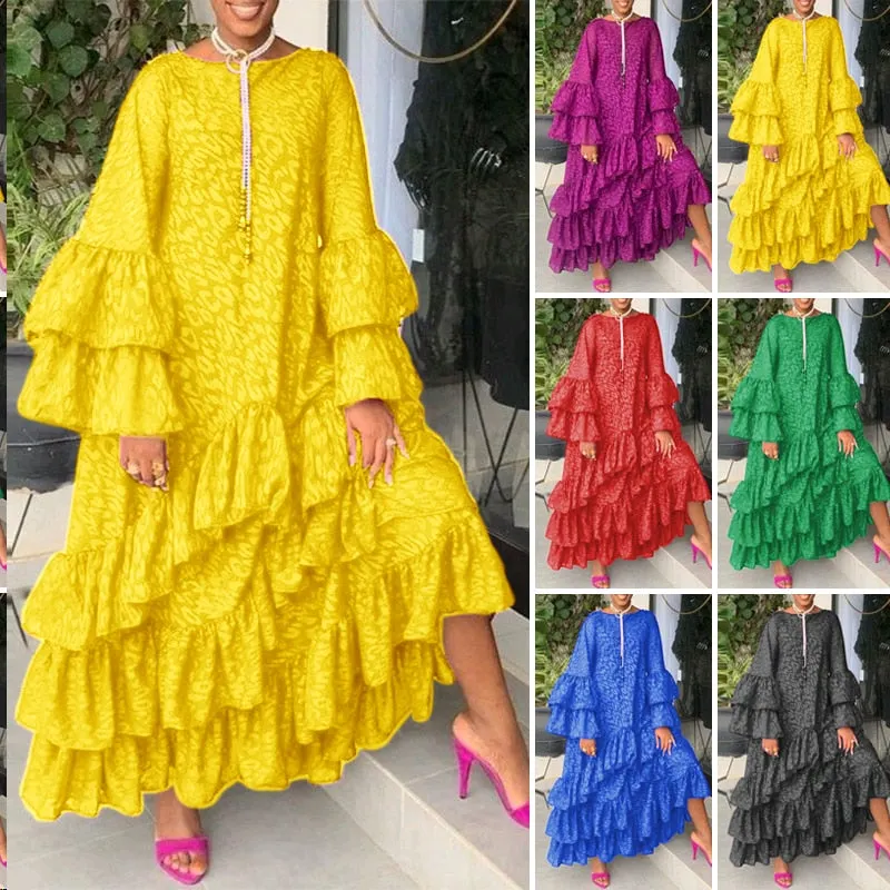 VONDA 2022 Autumn Holiday Long Dress For Women Vintage Printed Party Dresses Bohemian Long Sleeve Sundress Beach Casual Vestidos