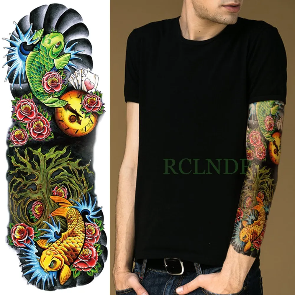 Waterproof Temporary Tattoo Sticker dragon Chinese style full arm fake tatto flash tatoo big size sleeve tato for men women