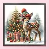 Snowman and Reindeer - 18CT Stamped Cross Stitch - 30*30cm - Animal Xmas