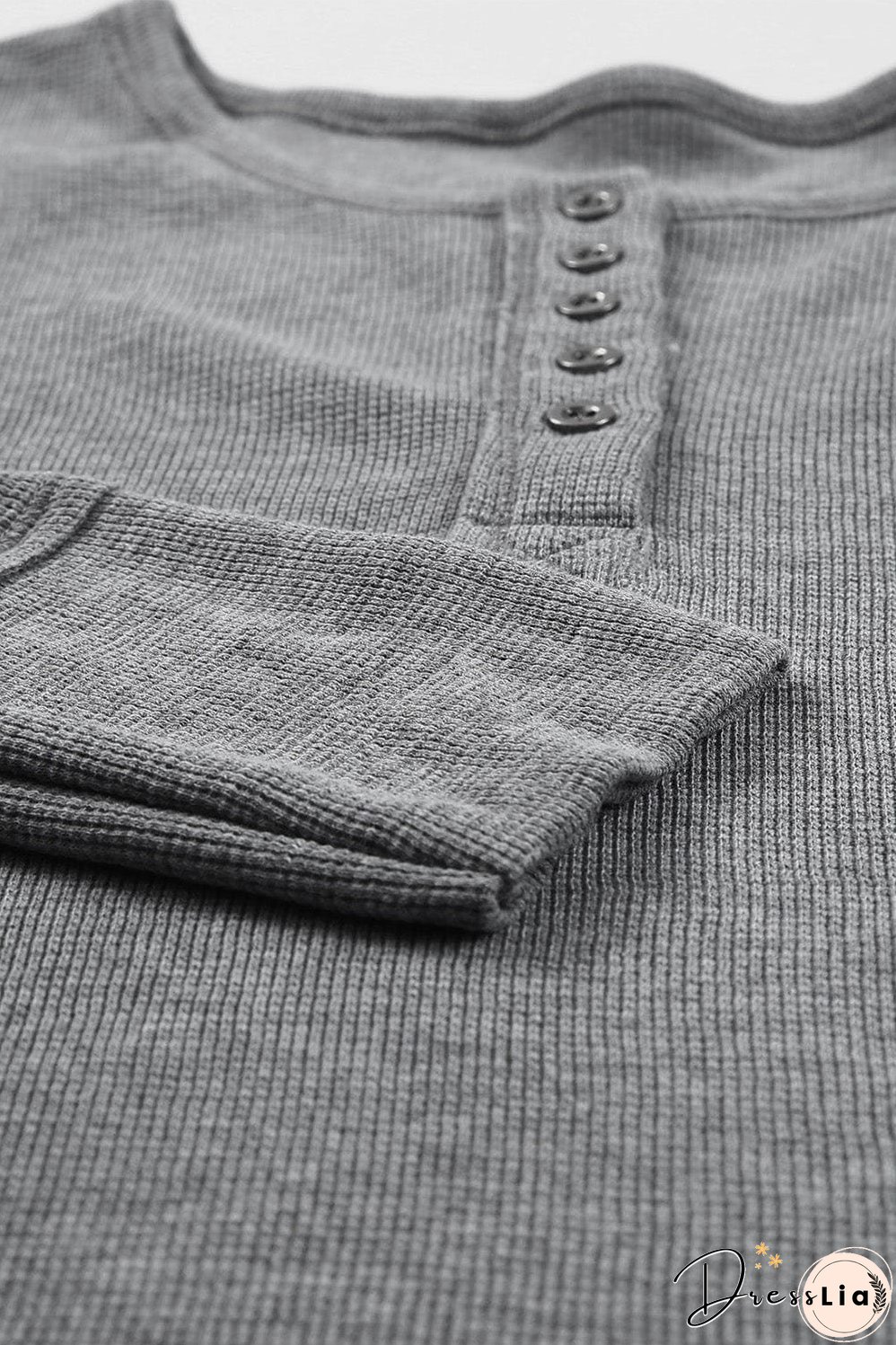 Casual Waffle Knit Henley Shirt