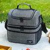 Insulated Lunch Bag Double Deck Lunch Box for Work Camping Hiking Beach Picnic