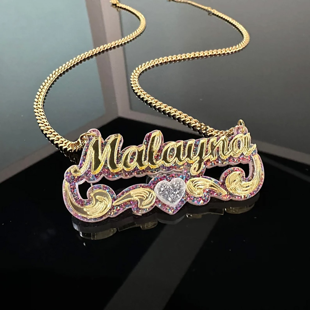 Personalized Acrylic Custom Colorful Name Pendant for Girl