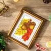 12pcs Autumn DIY Mini Round Diamond Painting Set 14x19cm