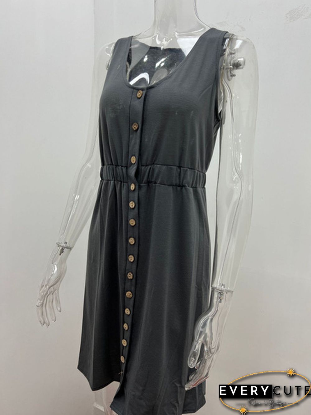 Dress Spring Summer New Solid Sexy Off-the-shoulder High Waist Sleeveless Tank Casual Midi Women Plus Size Streetwear Sundress