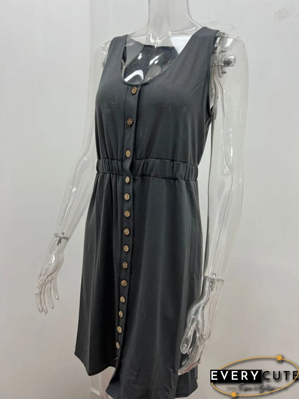 Dress Spring Summer New Solid Sexy Off-the-shoulder High Waist Sleeveless Tank Casual Midi Women Plus Size Streetwear Sundress